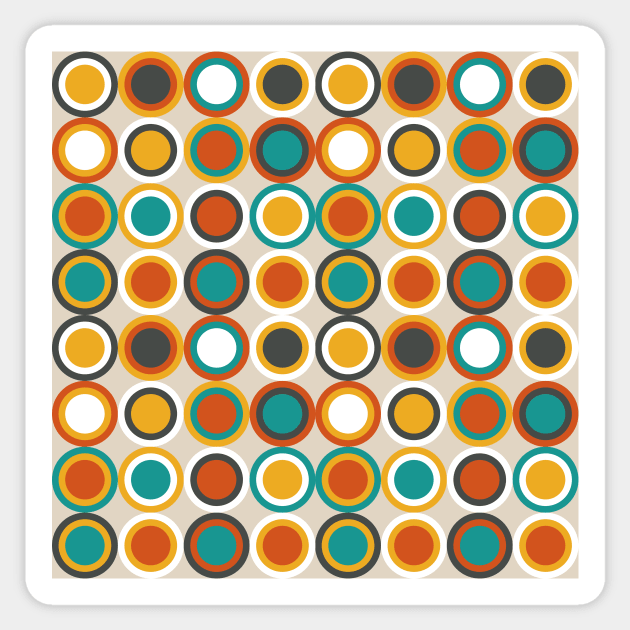 1970s Funky Retro Circles Pattern Sticker by OrchardBerry